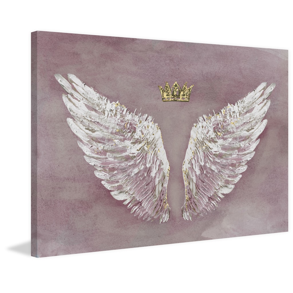 'Wings and a Crown' Painting Print on Wrapped Canvas