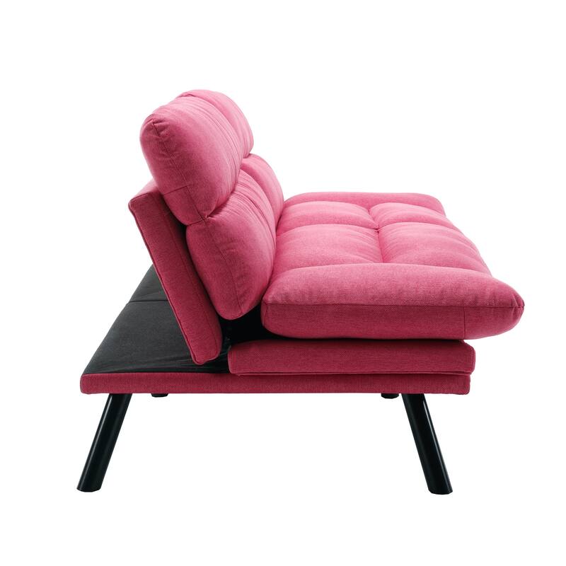 70.08" Teddy Fabric 2-Seater Loveseat Sofa with Thick Cushions, Metal Legs, and 600LB Weight Capacity