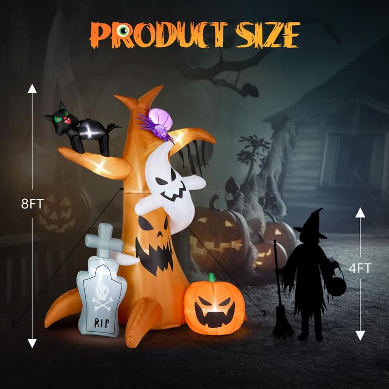 8FT Scary Tree Halloween Inflatables Decorations - N/A