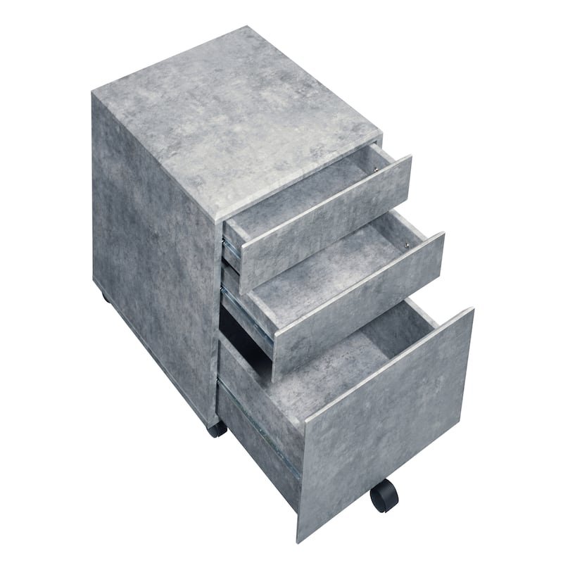 Mestica Faux Concrete 3-drawer File Cabinet