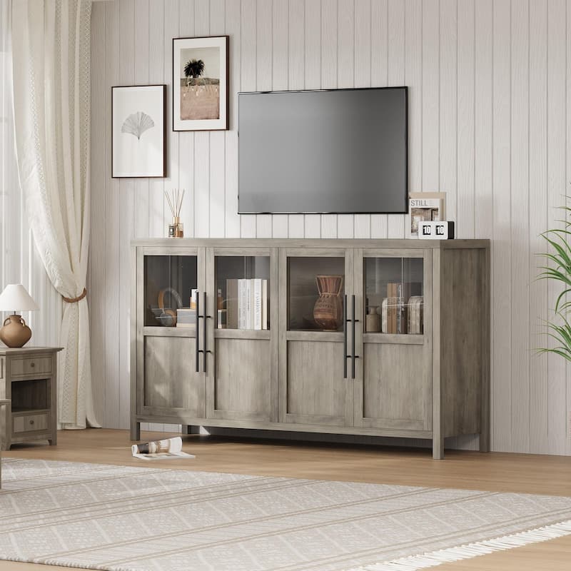 Large Buffet Cabinet with Storage, Sideboard Buffet Cabinet with Glass Doors