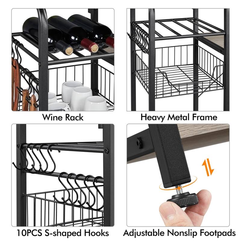 Yaheetech 55" Baker's Rack Free Standing Utility Storage Shelf