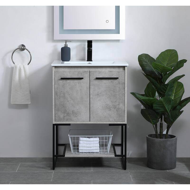 Drift 24 - 30 Inch Single Bathroom Vanity - 24 Inches - Concrete Grey