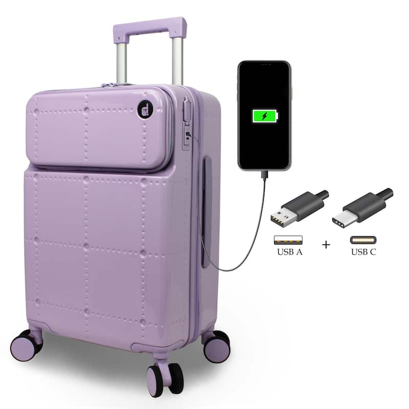 Smart Lightweight Carry-On Luggage with USB-A & USB-C Ports