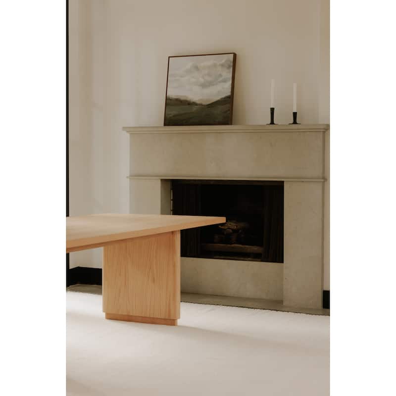 NADAAL STUDIOS Odette Small Dining Table for 6, Rectangular Oak Veneer Top, Scandinavian Style, Brown