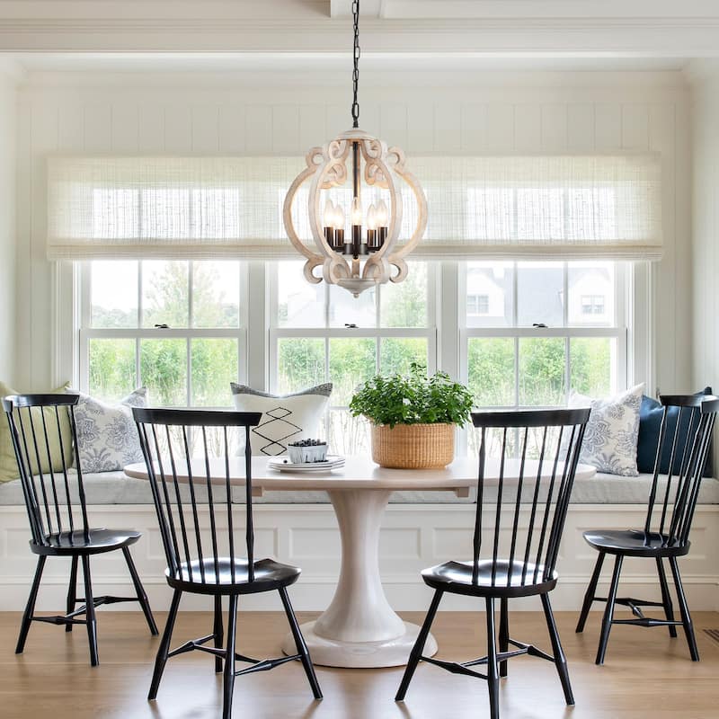 5-Light Candlestick Vintage Hanging Linear Chandelier Lighting for Kitchen Island