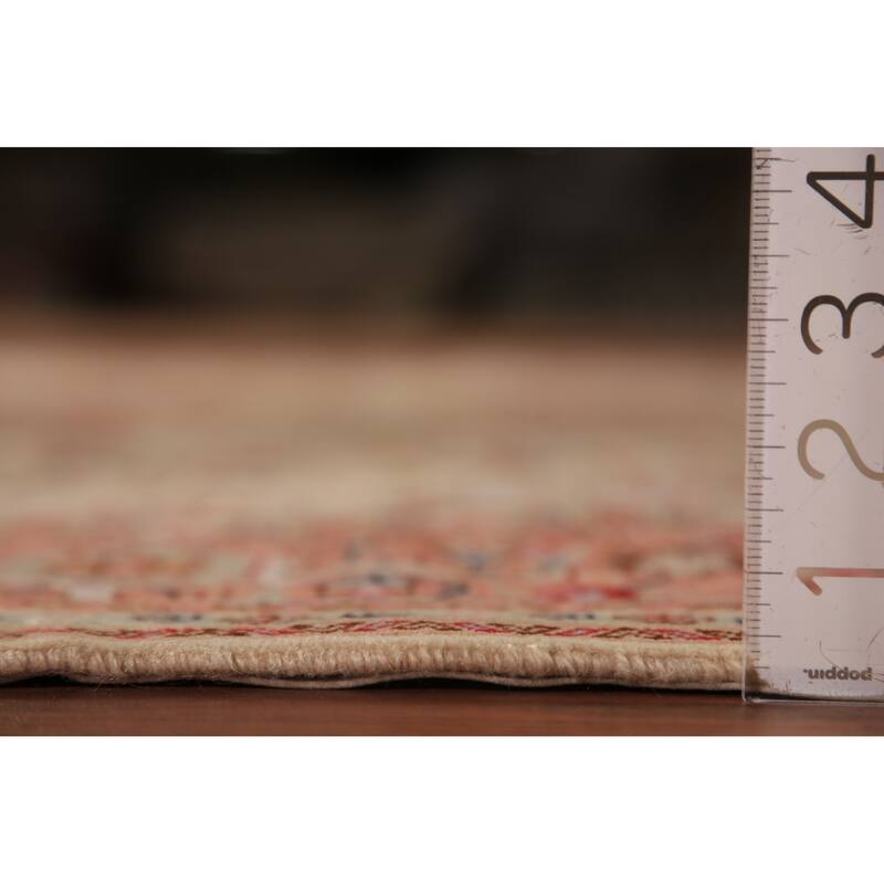 Geometric Tabriz Oriental Rug Handmade Wool Carpet - 5'1" x 6'11"