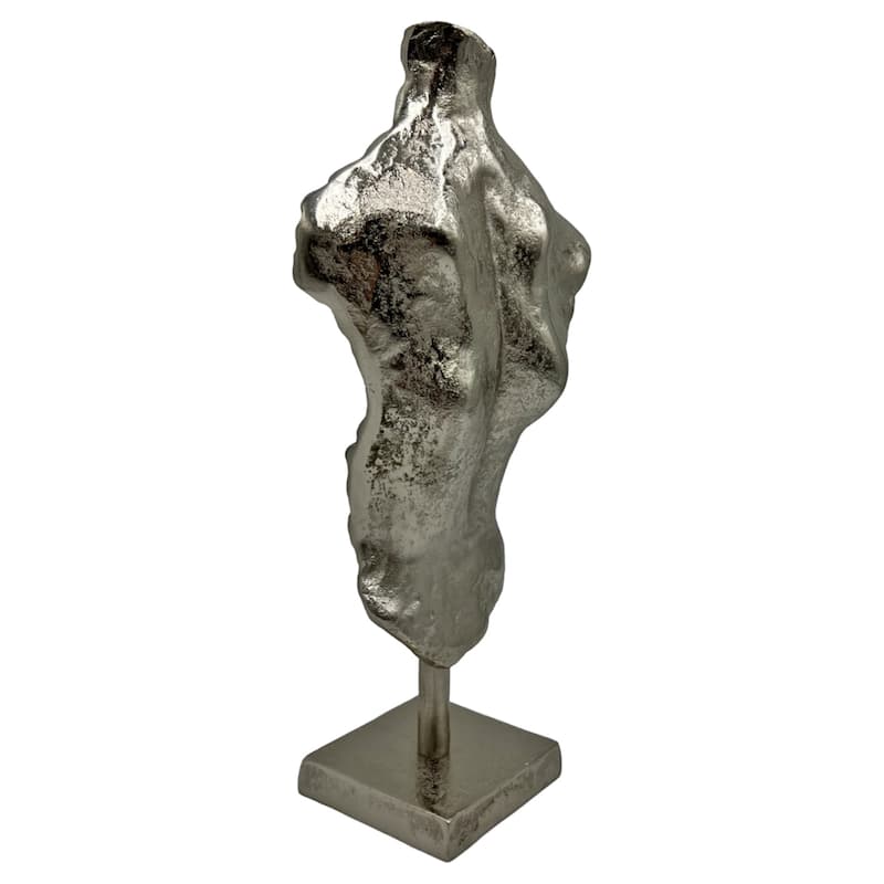 16 Inch Tall Decorative Handmade Aluminum Abstract Body Sculpture - 8 x 4 x 16 in