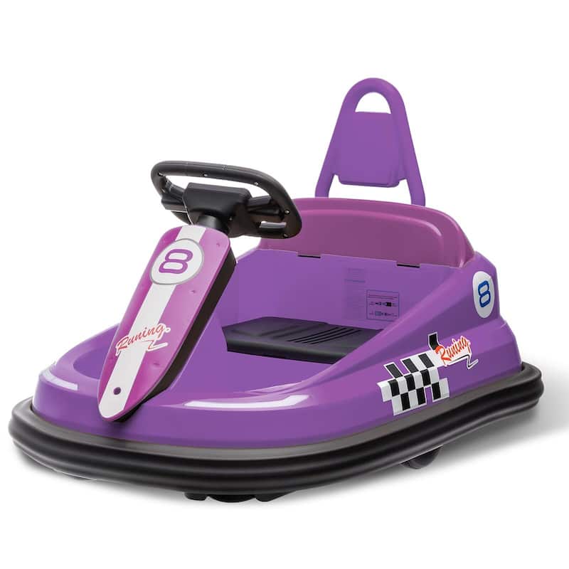 Baby Bumper Car, 6V Electric Ride On Car with 360 Spin - Purple