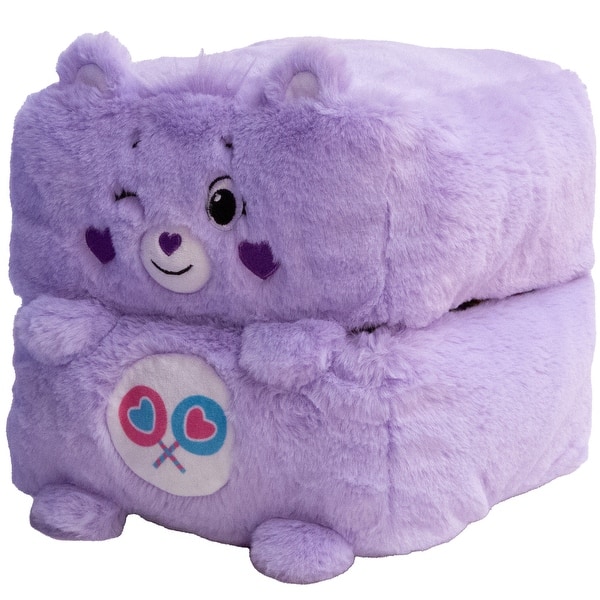 slide 2 of 6, Happy Nappers: Care Bears 10" Pop N' Play Cube / Pillow- Share Bear Purple
