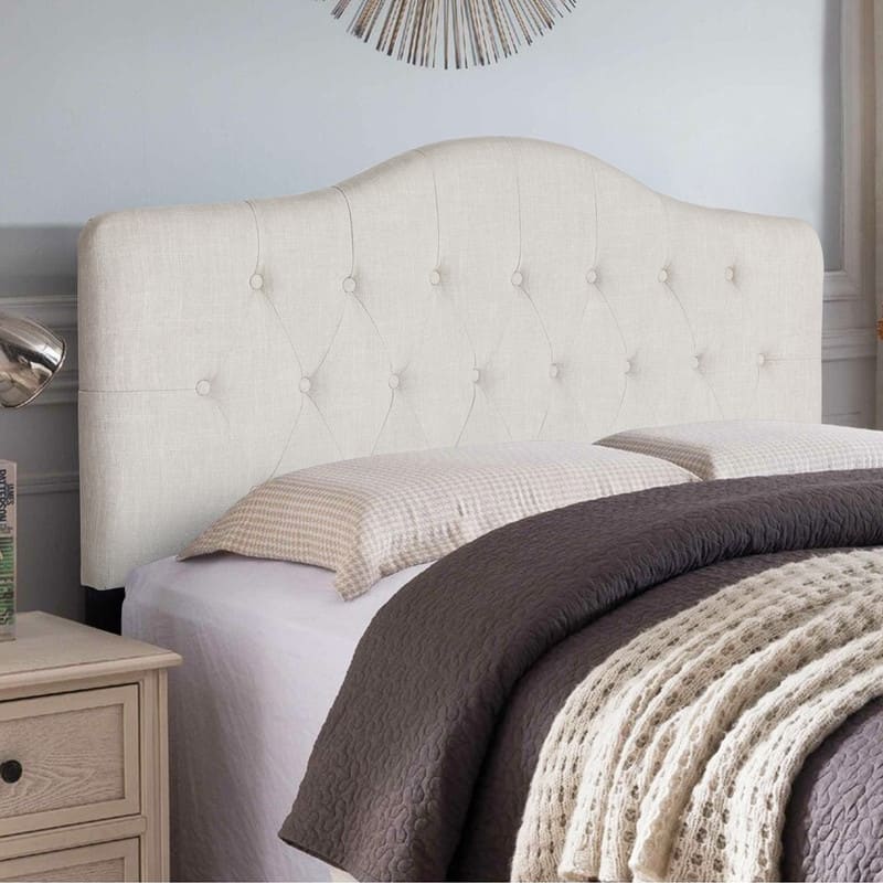 Adeco Camelback Tufted Upholstered Queen Headboard