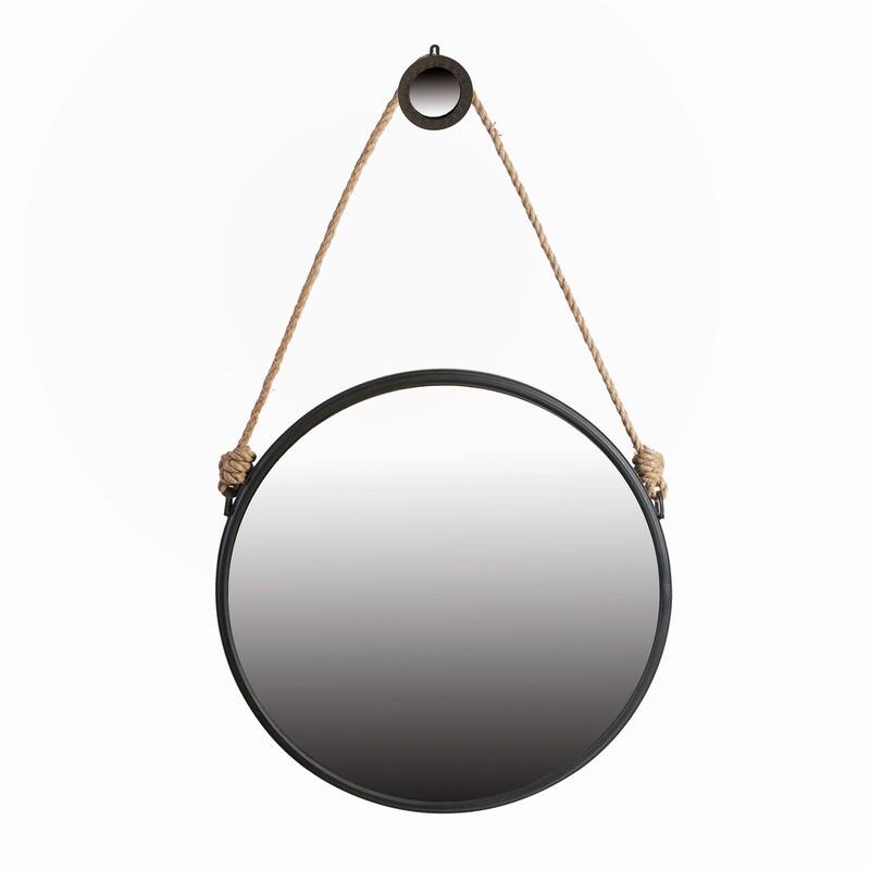29.5" in On-trend Hanging Round Mirror with Black Framed