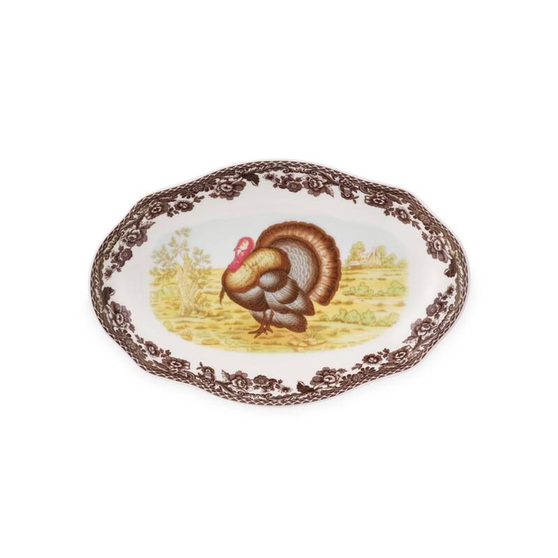 Spode Set of 2 Woodland Pickle Dishes - 8.5 Inch