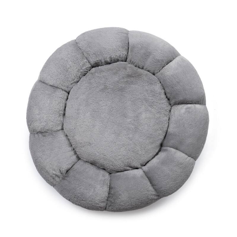 Sherry Kline Pets Daisy Round Donut Shape Calming Bed for Dogs and Cats