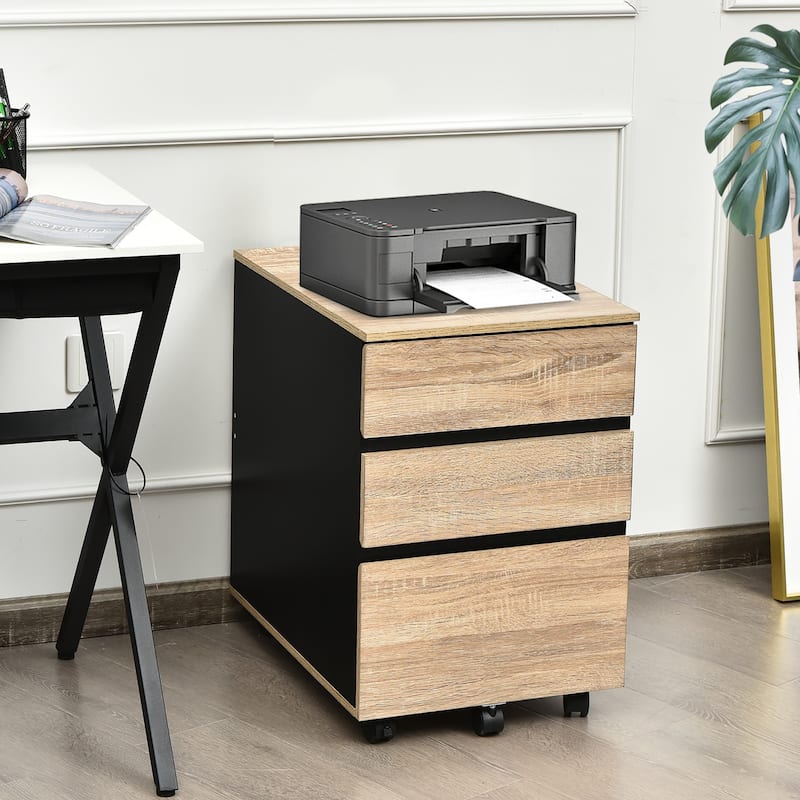 Costway 3-Drawer Mobile File Cabinet Vertical Filling Cabinet for Home