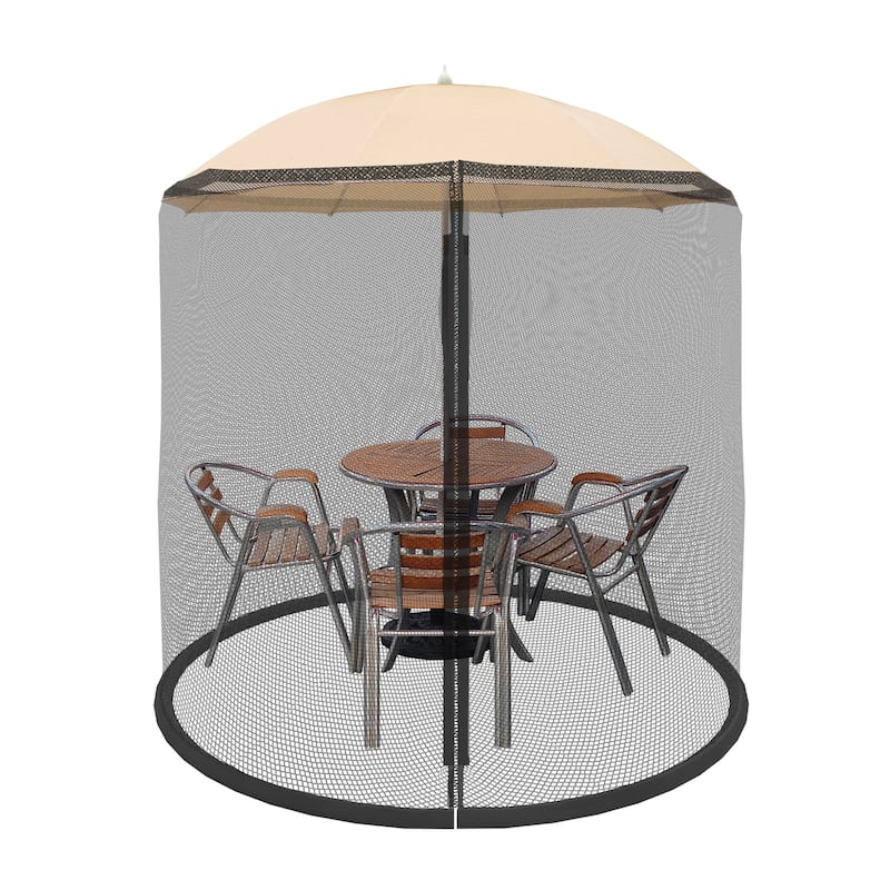 Pure Garden Black Zippered Bug Screen for 7.5-foot Outdoor Umbrella