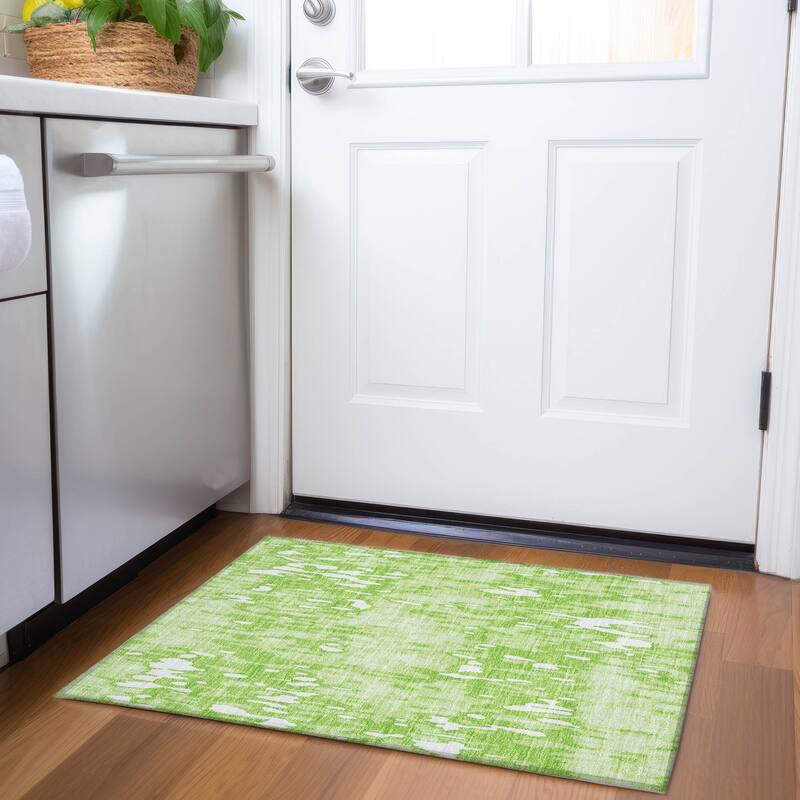 Premium Washable Super Soft Abstract Harmony Mayfield Rug - Lime - 1'8" x 2'6"