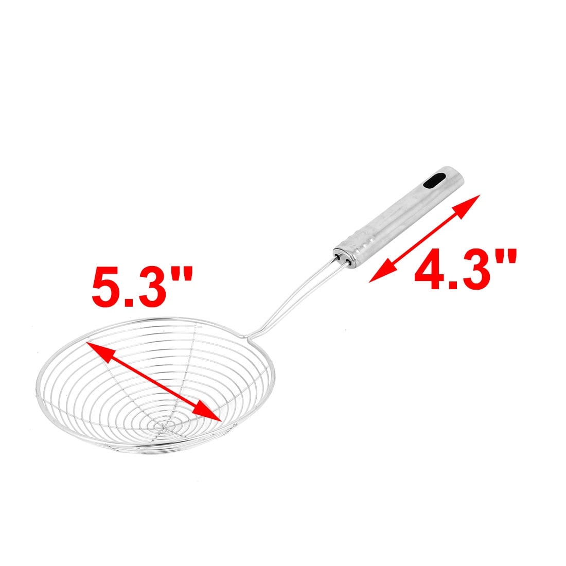 Kitchen Stainless Steel Spiral Noodles Food Mesh Strainer Ladle - Silver Tone