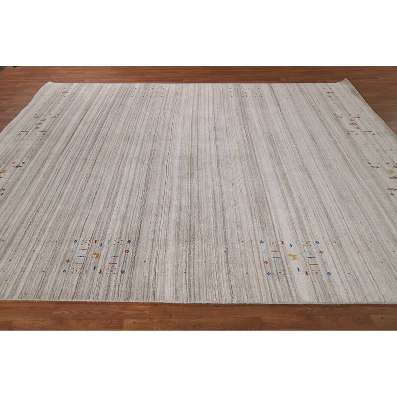 Little Animals Gabbeh Oriental Area Rug Hand-Knotted Wool Carpet - 8'0" x 9'8"