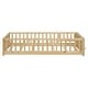 preview thumbnail 11 of 9, Natural Twin Size Pine Wood Floor Bed with Built-in Book Rack