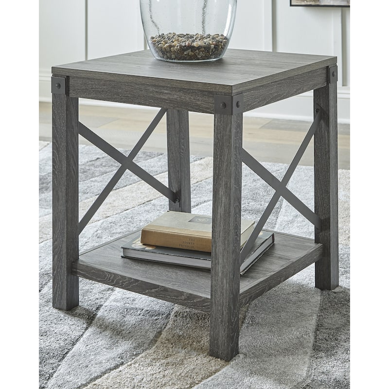 Freedan Square End Table - 20"W x 20"D x 23"H - Wood - 20"W x 20"D x 23"H - Brown