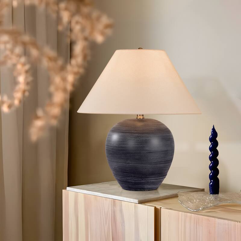 Global Accent Ceramic Table Lamp with Linen Shade