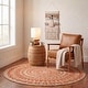 preview thumbnail 5 of 36, SAFAVIEH Handmade Natural Fiber Valentien Casual Jute Rug 4' Round - Orange/Natural - Round