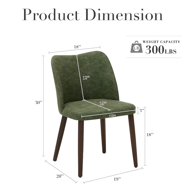 Set of 2 Wooden Dining Chairs, Beige Upholstered Fabric for Kitchen & Dining Room