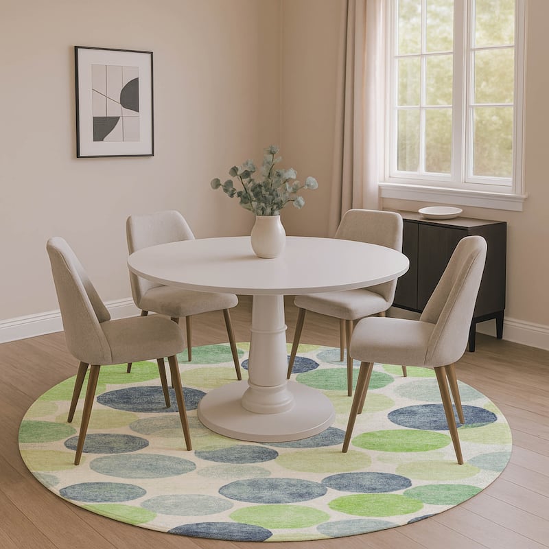 Premium Washable Super Soft Mayfield Rug - Navy - 8' x 8'