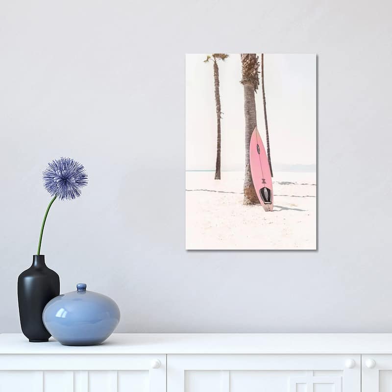 iCanvas "Pink Surf Board" by Sisi & Seb Canvas Print - 18x12x1.5