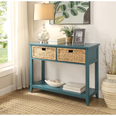 Flavius Teal Finish Console Table