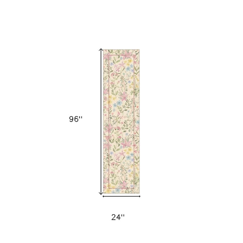 HomeRoots Floral Traditional Rectangle Area Rug