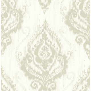 Seabrook Designs Lovette Ikat Damask Unpasted Wallpaper