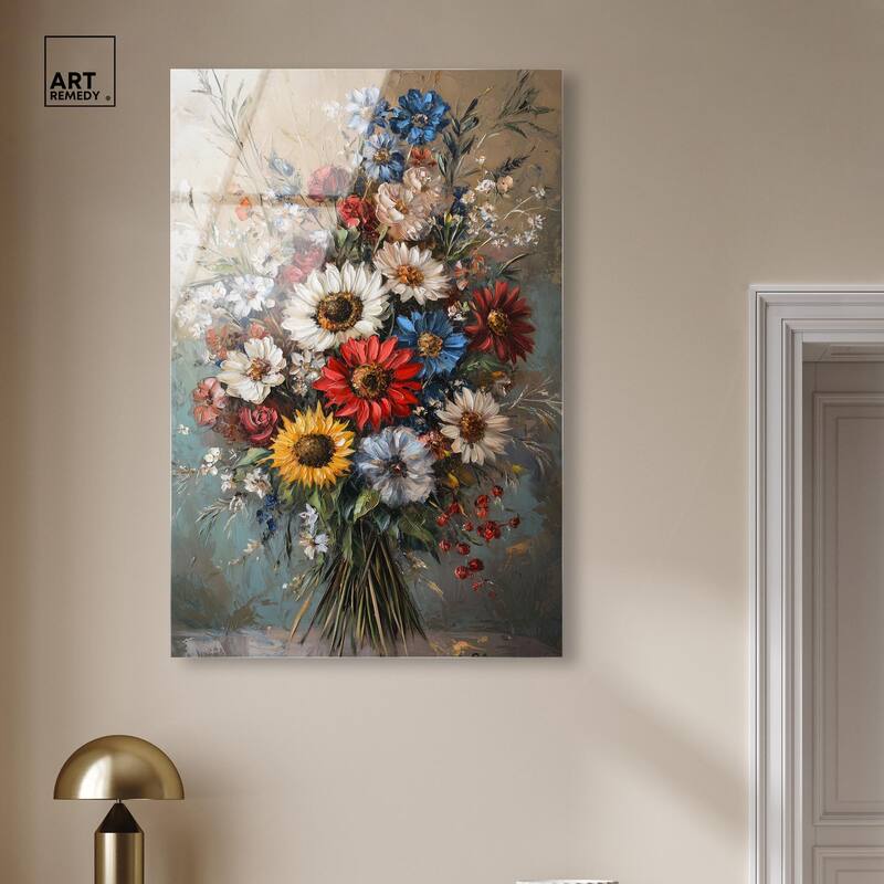 Symphony of Flowers I Acrylic by Art Remedy, Ready to Hang