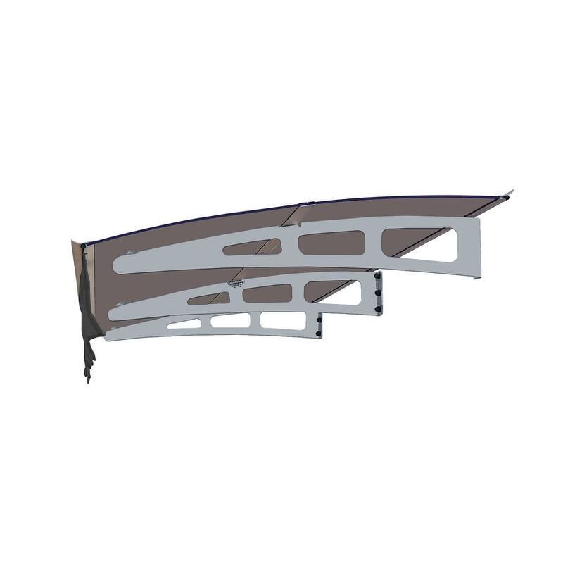 79x34 Inch Aluminum Alloy Window Awning with Polycarbonate Roof and Valance for Masonry Houses