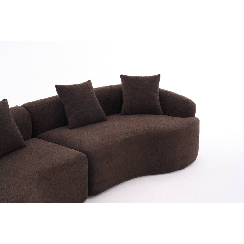 110" Foam Classic 4-Seater Sofa with 4 Pillows for Apartment
