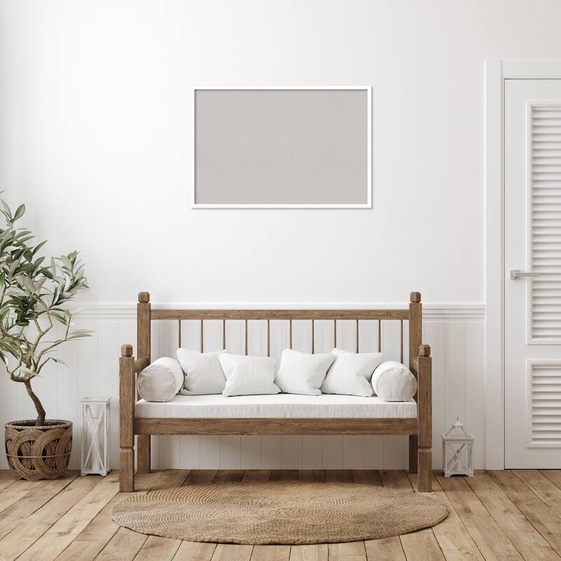 Svelte Wood Framed Grey Corkboard Bulletin Board