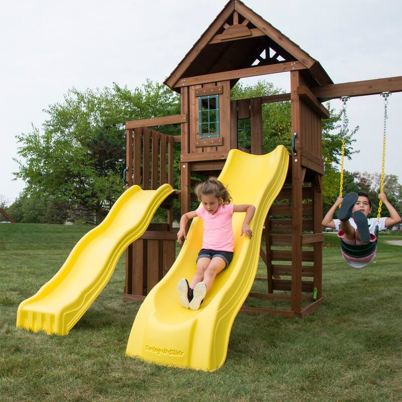 Swing-N-Slide Timberview Wooden Outdoor Swing Set