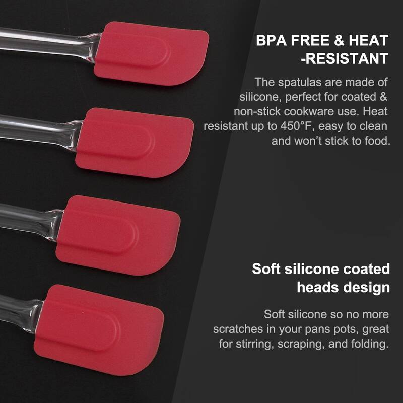 pcs Flexible Silicone Spatula Heat Resistant Non Stick for Cooking - 9.6" x 1.9"(L*W)
