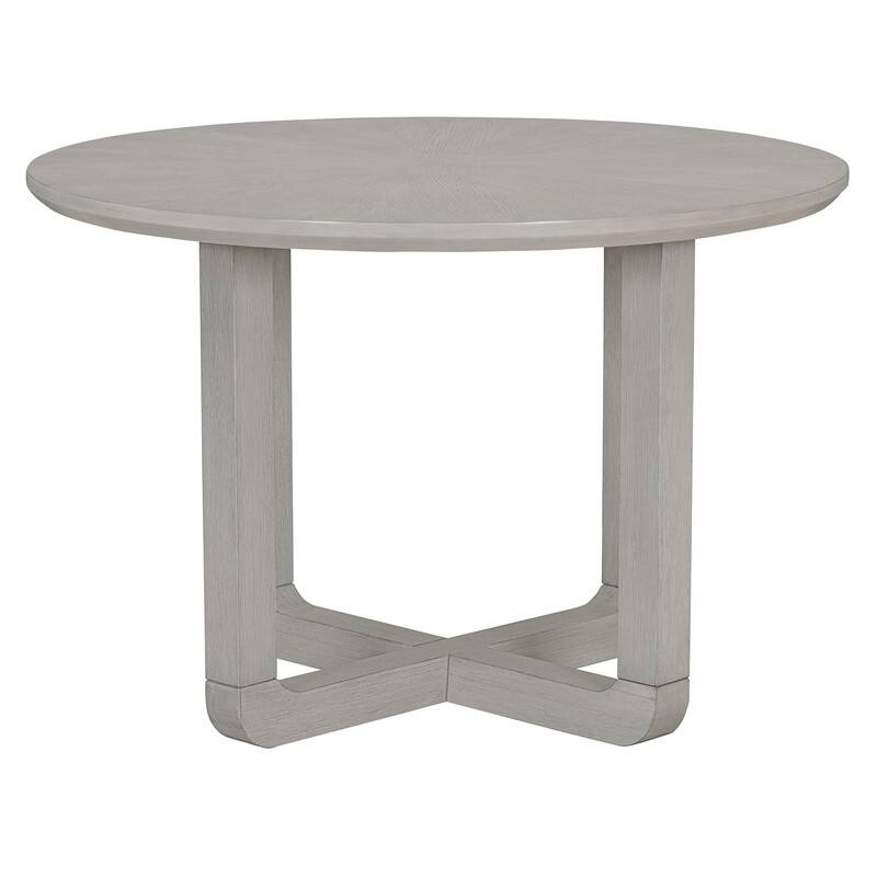 5-Piece Round Dining Table Set for 4 with Upholstered Chairs, Wood Dining Table Set with Radial Wood Grain Design Top