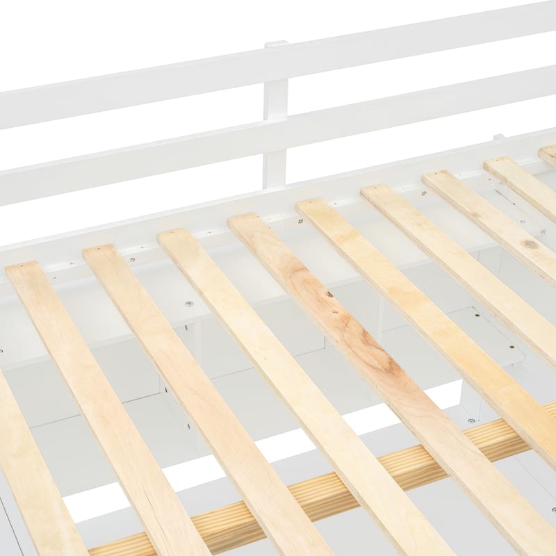 Loft Bed with Desk, Wardrobes, 4 Drawers and 4 Shelves