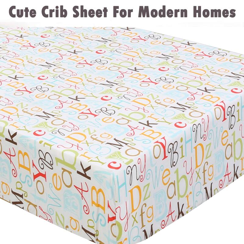 Polka Dot Animal Bear Friends ABC&123 Unisex Multi-color Cotton Toddler/Baby Crib Child Fitted Sheet Set (Pack of 3) - N/A