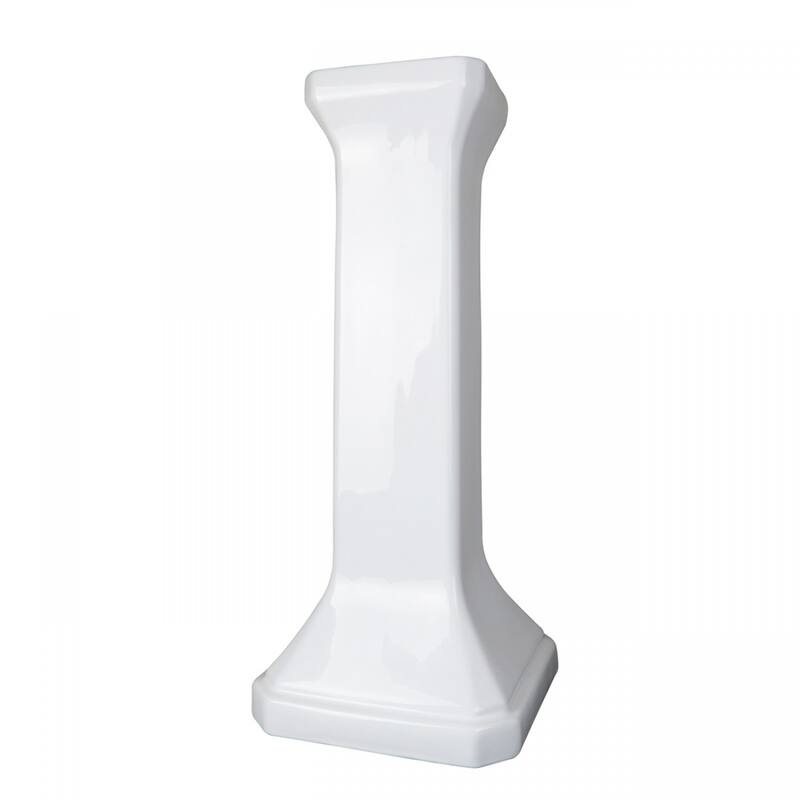 White Pedestal Sink 32" Porcelain with Widespread Faucet Holes and Overflow Renovators Supply
