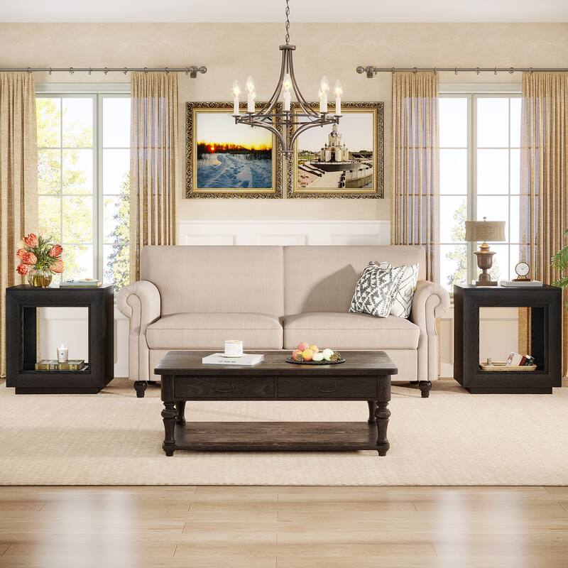 End Table, Side Table with Storage Shelf, Nightstand Bedside Table for Bedroom, Living Room, Entryway