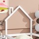 preview thumbnail 6 of 6, Twin Wood Bed w/House-Shaped Headboard Floor Bed w/Fences, White