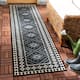 SAFAVIEH Veranda Eyvor Indoor/ Outdoor Waterproof Patio Backyard Rug - 2'3" x 22' Runner - Black/Creme