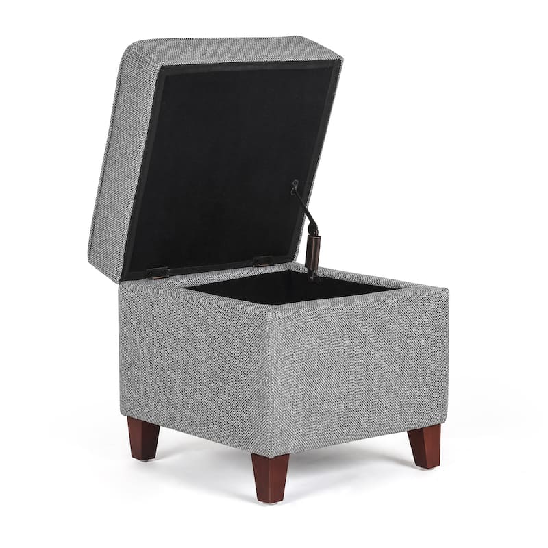 Adeco Square Storage Ottoman 17 inch Footstool