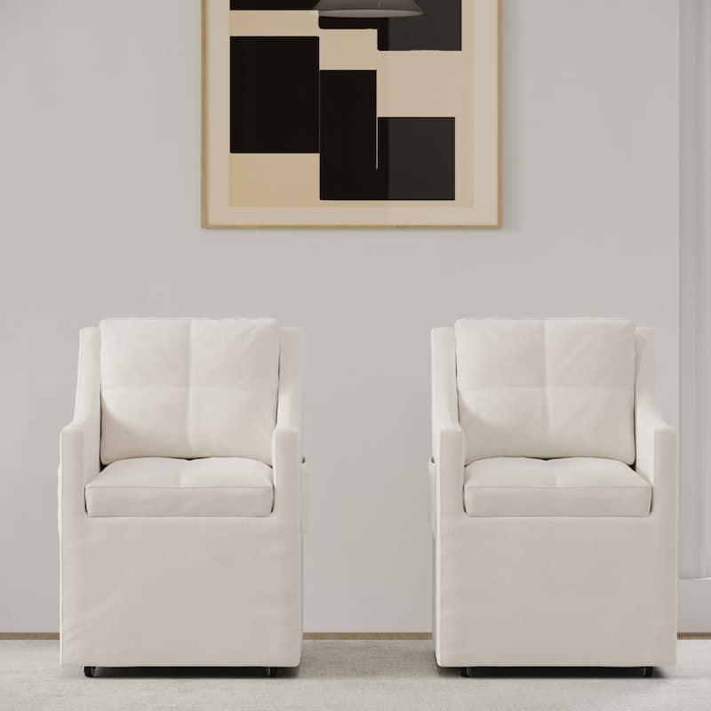 Living Room Chair with Armrest and Casters