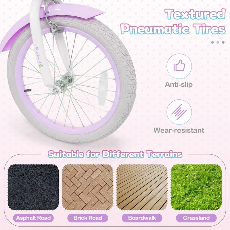 Gymax 18'' Kids Bike Toddler Bicycle w/ Training Wheels Hand & Coaster