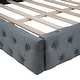preview thumbnail 13 of 22, Queen Velvet Upholstered Platform Bed with Diamond Grid Headboard